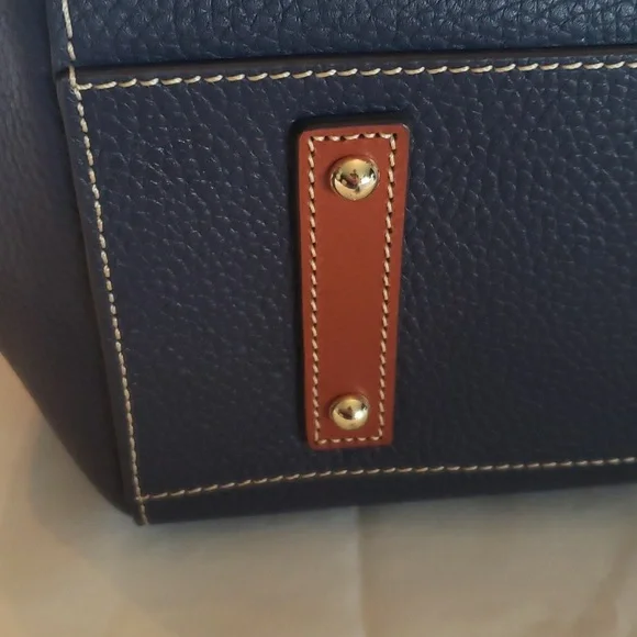 Dooney & Bourke Blue Pebble Grain Leather Satchel Shoulder Bag - Picture 2 of 13